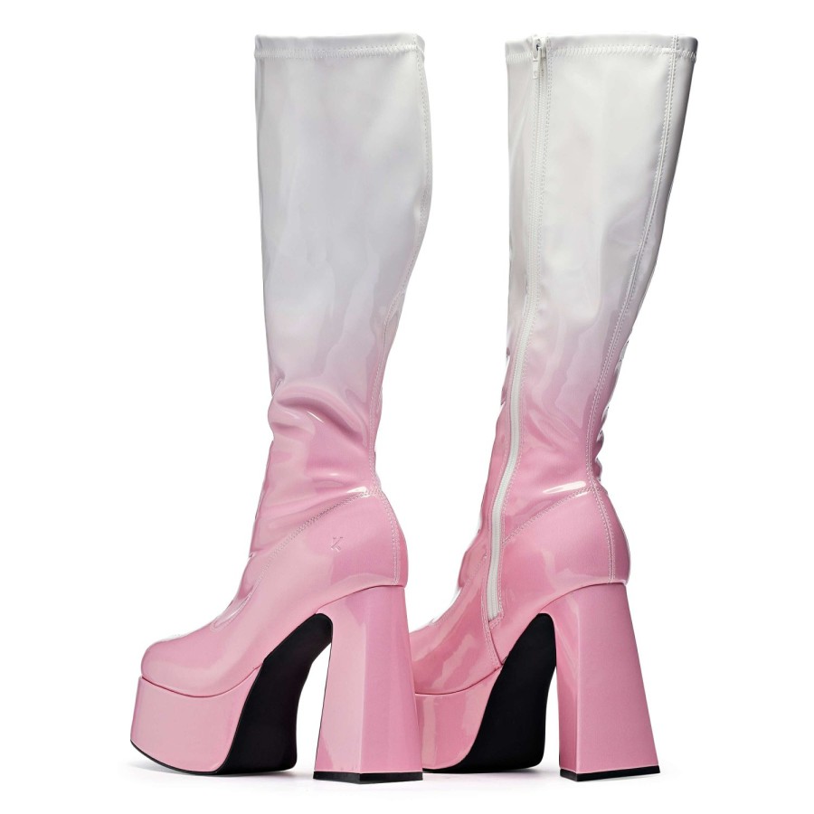 Women Koi footwear Heeled Boots | Raspberry Ripple Heeled Long Boots ...